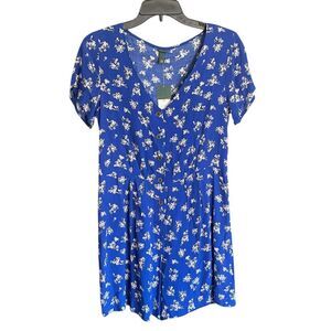NWT Wild Fable Lightweight Blue Floral Shorts Romper Size XS
